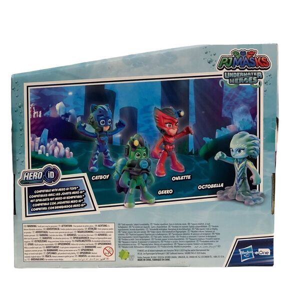PJ Masks Underwater Heroes Dive Time Mission 4 Pack Action Figures w/ OCTOBELLA - Picture 2 of 3